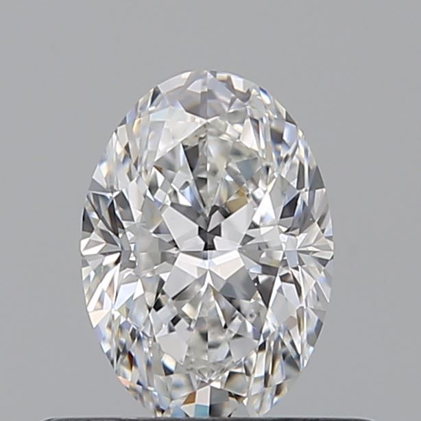 Oval-cut natural diamond with brilliant facets, showcasing fire and sparkle against neutral background
