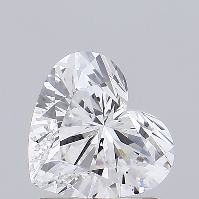 Sparkling heart-shaped diamond with brilliant cut facets, ideal for engagement rings or luxury jewelry.