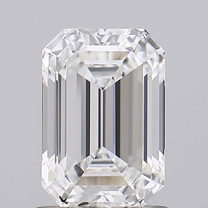 Emerald cut diamond with brilliant facets, showcasing clarity and sparkle for engagement rings or fine jewelry.