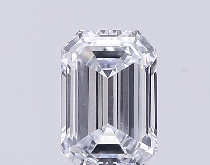 Emerald cut diamond with brilliant facets, showcasing clarity and sparkle for engagement rings or fine jewelry.
