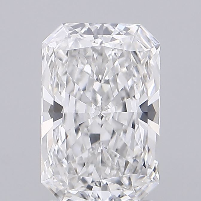 Radiant cut diamond with brilliant facets, showcasing clarity and sparkle for engagement rings or fine jewelry.
