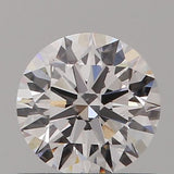Round brilliant cut diamond with exceptional sparkle and fire, showcasing precise facets and clarity