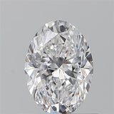 Oval-cut natural diamond with brilliant facets, certified for clarity and sparkle