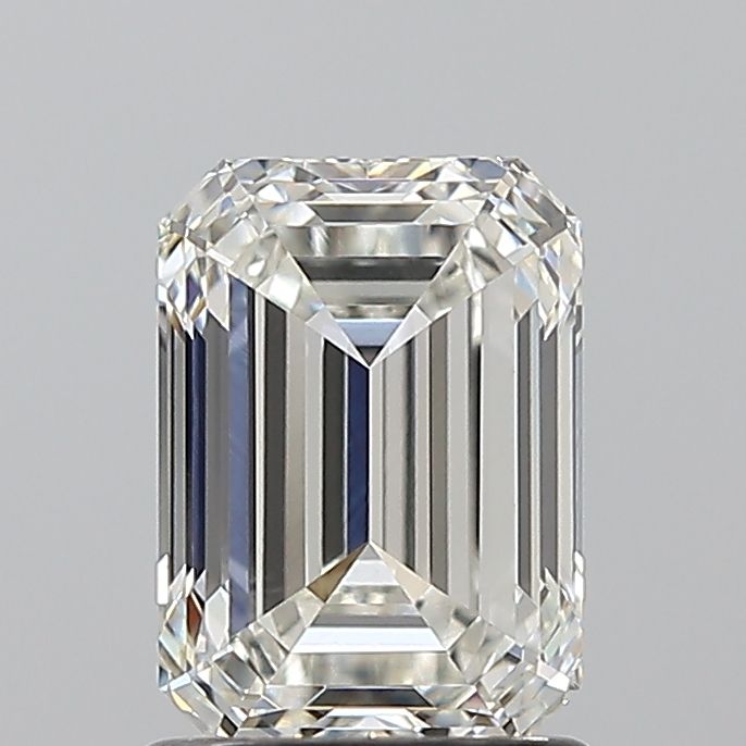 Emerald cut diamond with brilliant facets, showcasing clarity and precision craftsmanship