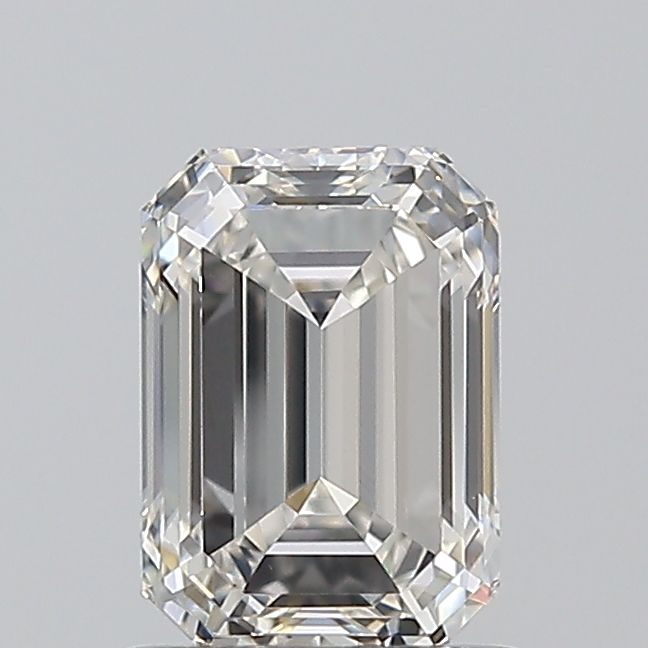Emerald cut diamond with brilliant facets, natural or lab-grown, certified for quality and clarity