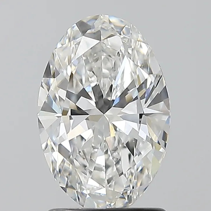Oval cut natural diamond with brilliant facets, certified and ideal for jewelry settings