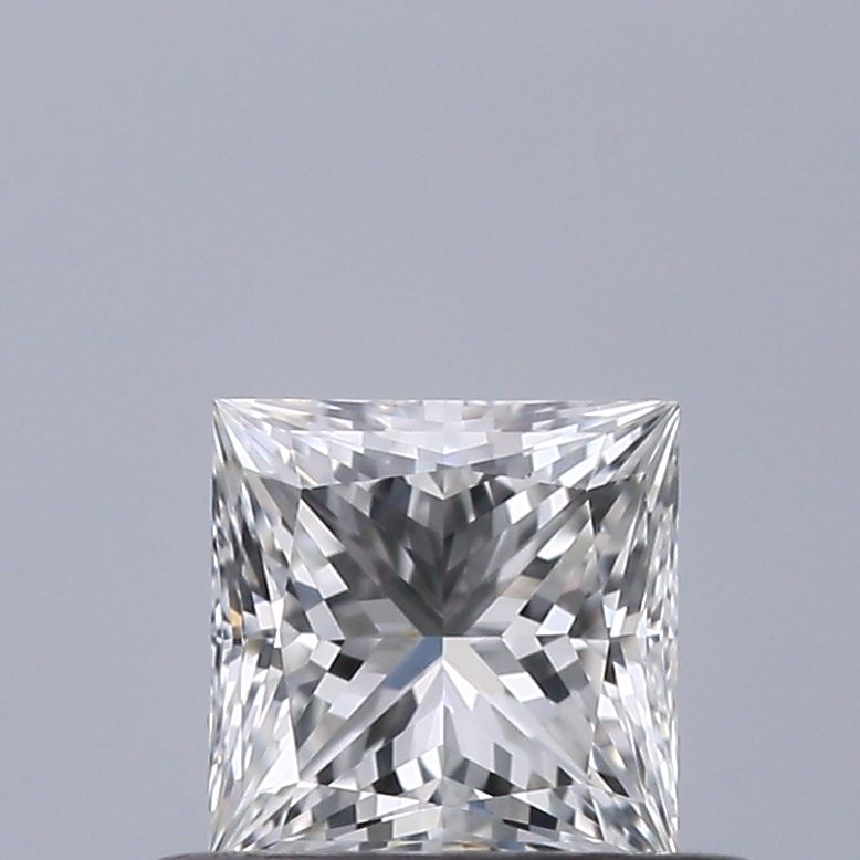 Brilliant princess-cut diamond with precise facets, showcasing clarity and sparkle against neutral background