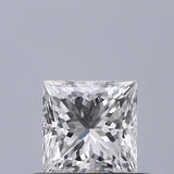Brilliant princess-cut diamond with precise facets, showcasing clarity and sparkle against neutral background