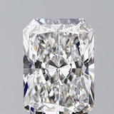 Radiant cut diamond with brilliant facets, showcasing clarity and sparkle for engagement rings or fine jewelry.