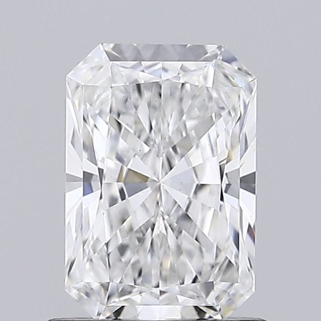 Radiant cut diamond with brilliant facets, showcasing clarity and sparkle for engagement rings or fine jewelry.