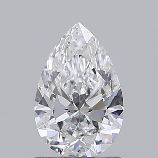 Pear-shaped natural diamond with brilliant cut, showcasing fire and clarity against neutral background