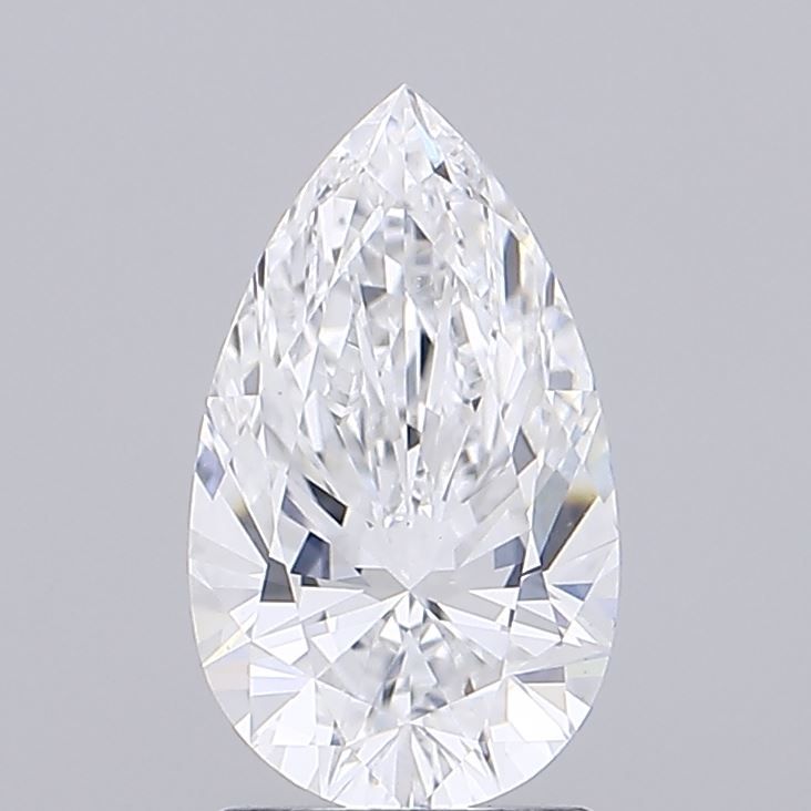 Sparkling pear-shaped diamond with brilliant facets, ideal for engagement rings and fine jewelry