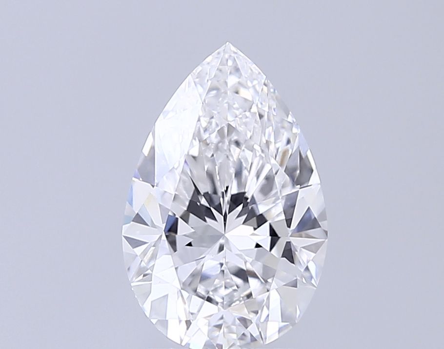 Brilliant pear-shaped diamond with precise facets, showcasing clarity and sparkle for engagement rings or fine jewelry.