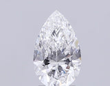 Pear-shaped natural diamond with brilliant cut, showcasing fire and clarity against neutral background