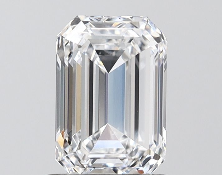 Emerald cut diamond with brilliant facets, showcasing clarity and sparkle for engagement rings or fine jewelry.