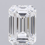 Emerald cut diamond with brilliant facets, showcasing clarity and sparkle for engagement rings or fine jewelry.
