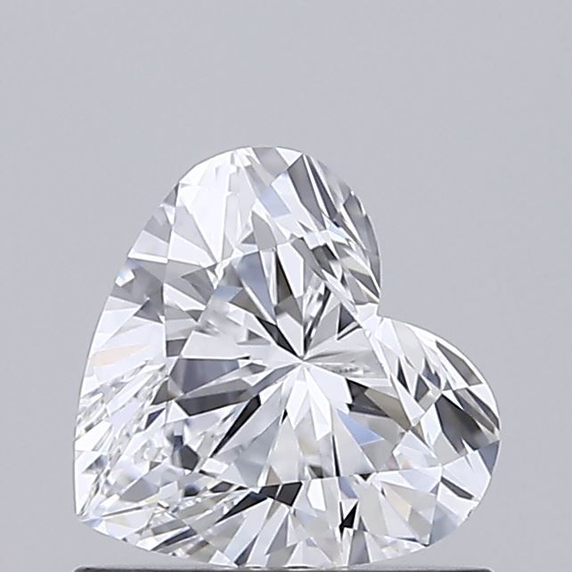 Sparkling heart-shaped diamond with brilliant facets, ideal for engagement rings and fine jewelry.