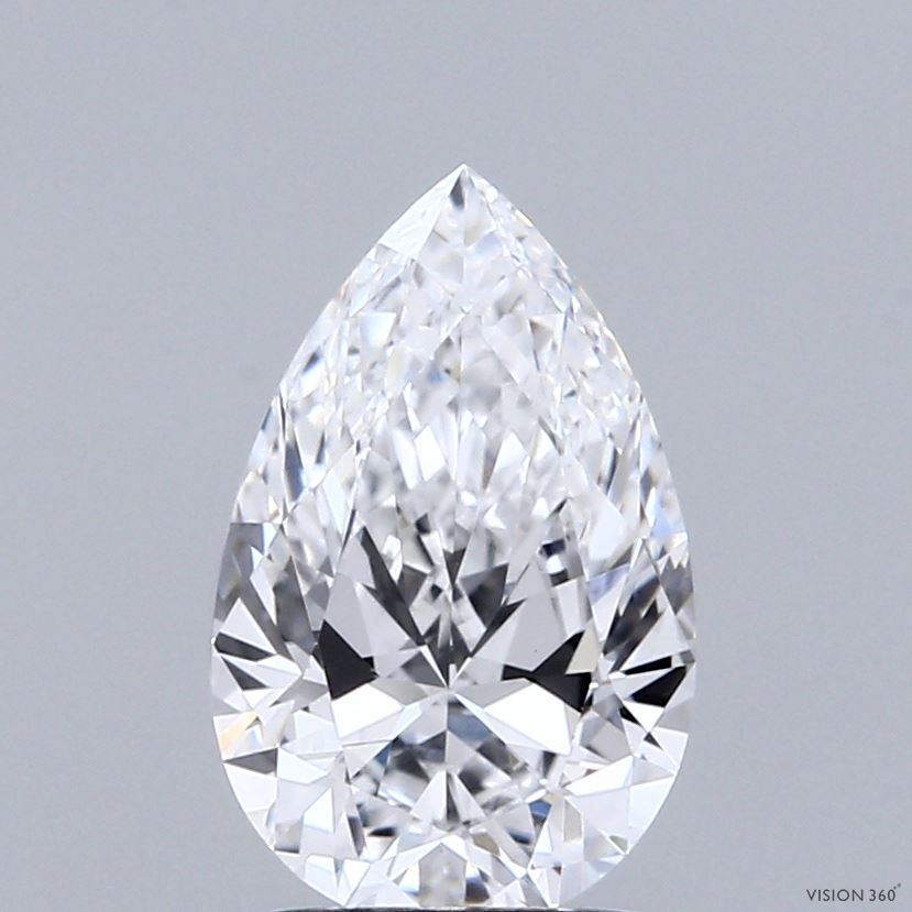 Pear cut diamond with brilliant facets, showcasing clarity and sparkle for engagement rings or fine jewelry.