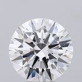 Round brilliant cut diamond with sparkling facets, showcasing clarity and brilliance
