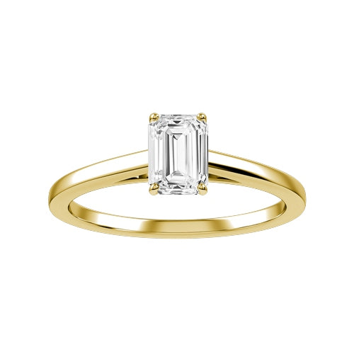 Emerald Solitaire Ring – 1 ct – 18KT Yellow Gold